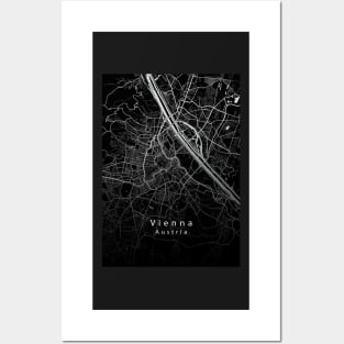 Vienna Austria City Map dark Posters and Art